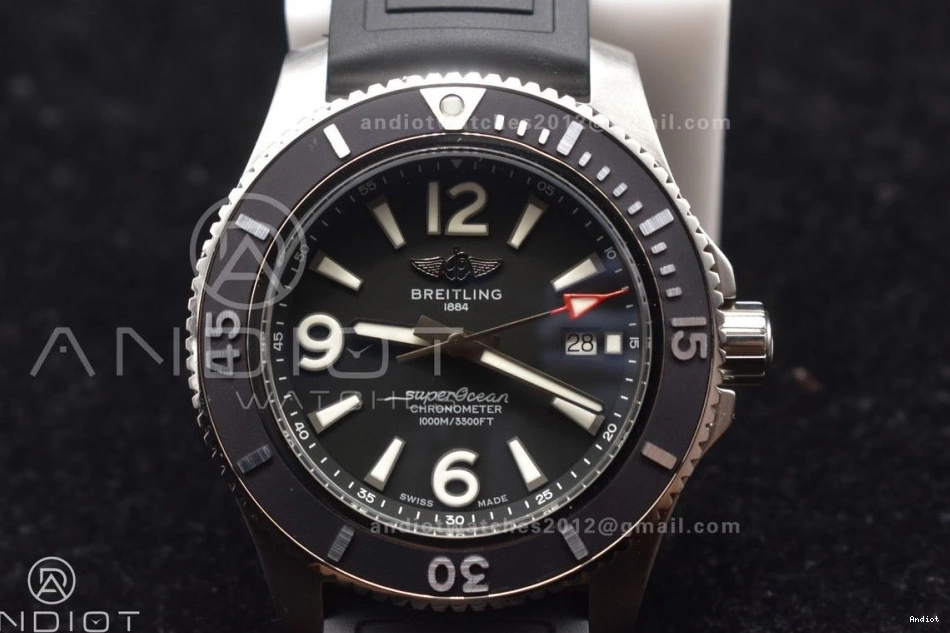 Black Best Rubber Black 1:1 On Strap Superocean Automatic 44 Edition Bezel Black A2824 Dial TF 0315
